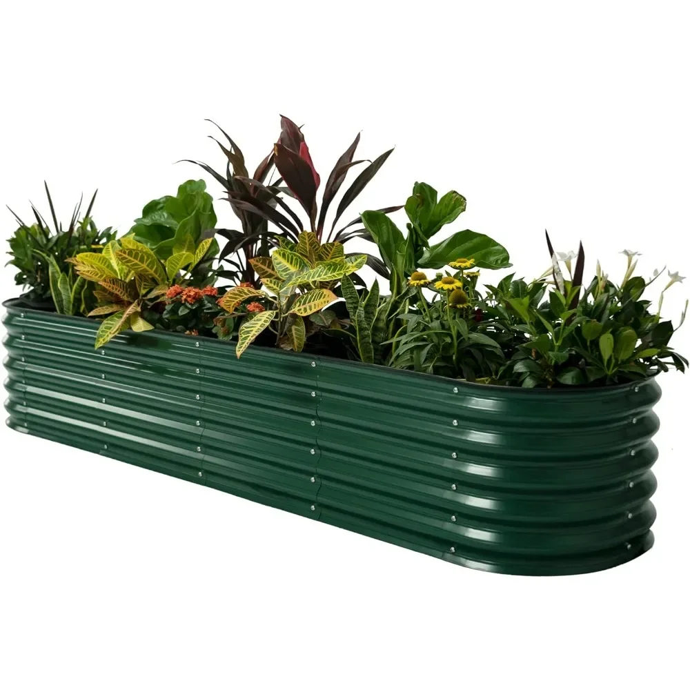 Garden Raised Garden Bed Kits 17" Tall 9 in 1 8ft X 2ft Metal Raised Planter Bed for Vegetables Flowers Ground Planter Box
Garden Raised Garden Bed Kits 17" Tall 9 in 1 8ft X 2ft Metal Raised Planter Bed for Vegetables Flowers Ground Planter Box