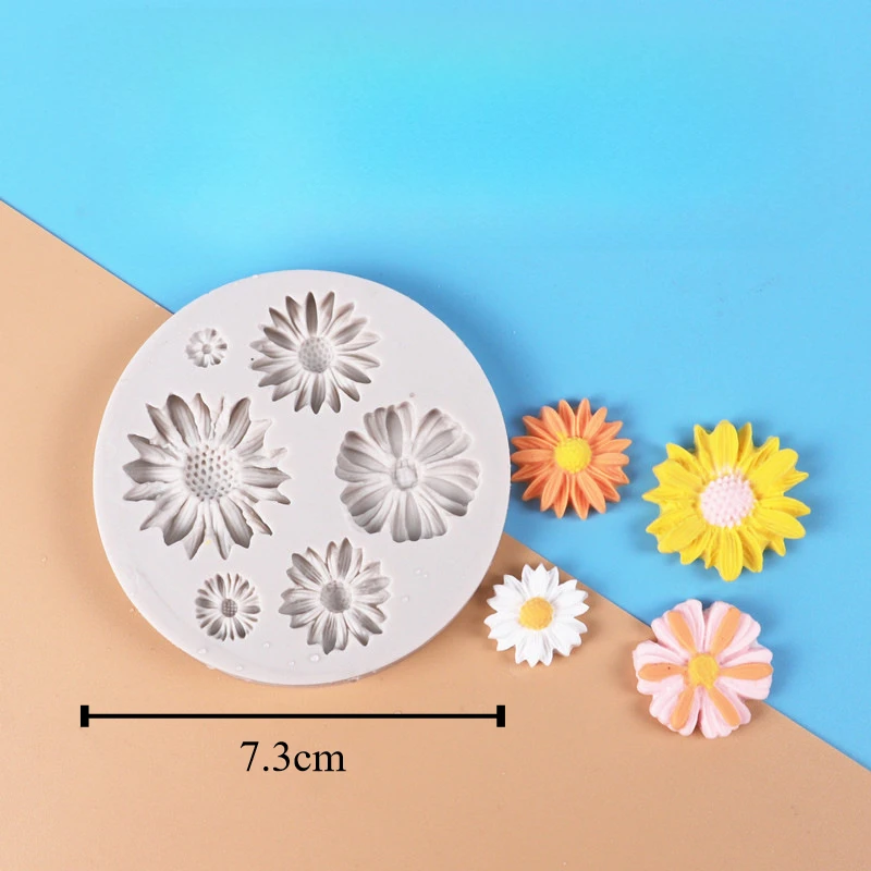 

Sunflower Fondant Silicone Mold Daisy Flower Baking Candy Cake Decoration Resin Decorating Sugar Craft Chocolate Polymer Clay