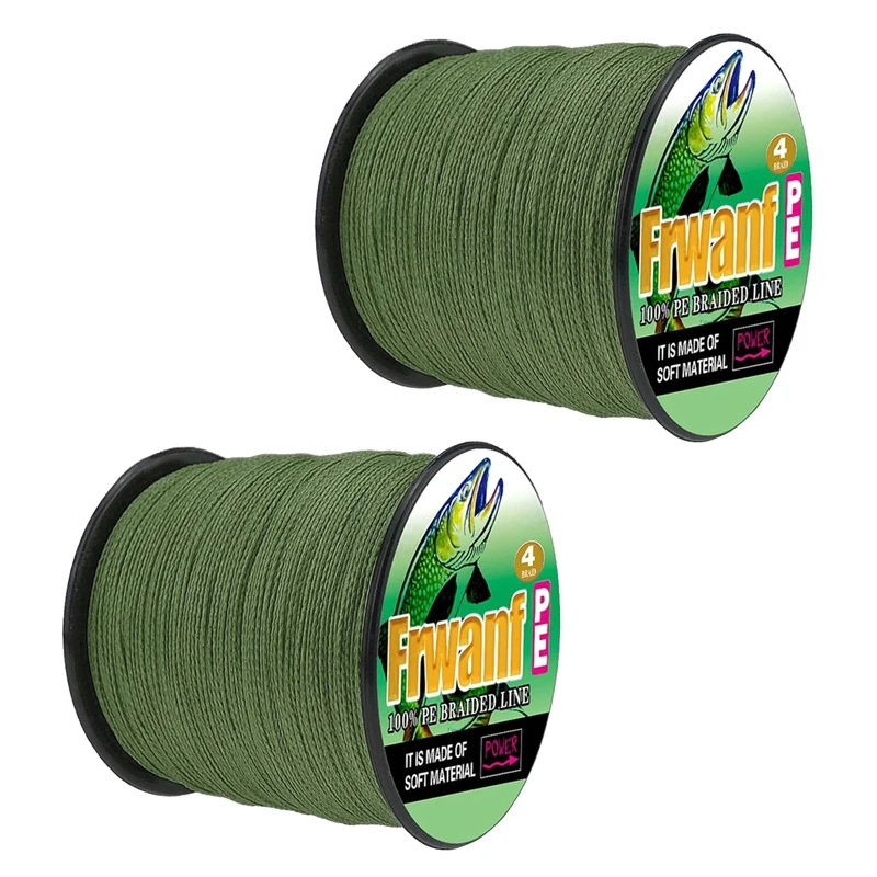 

2X Frwanf PE Braided Fishing Line 4 Strand 100M Super Strong Multifilament Thread For Carp Fishing Carp Lines 12Lb 5.0