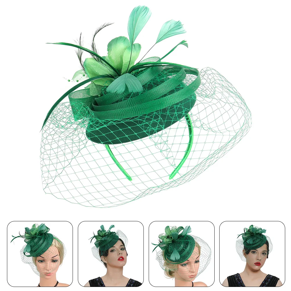 

Tea Party Hat Hair Accessories for Bride Bridal Headpiece Black Headband Fascinators Women Headpieces Wedding Pin Headdress