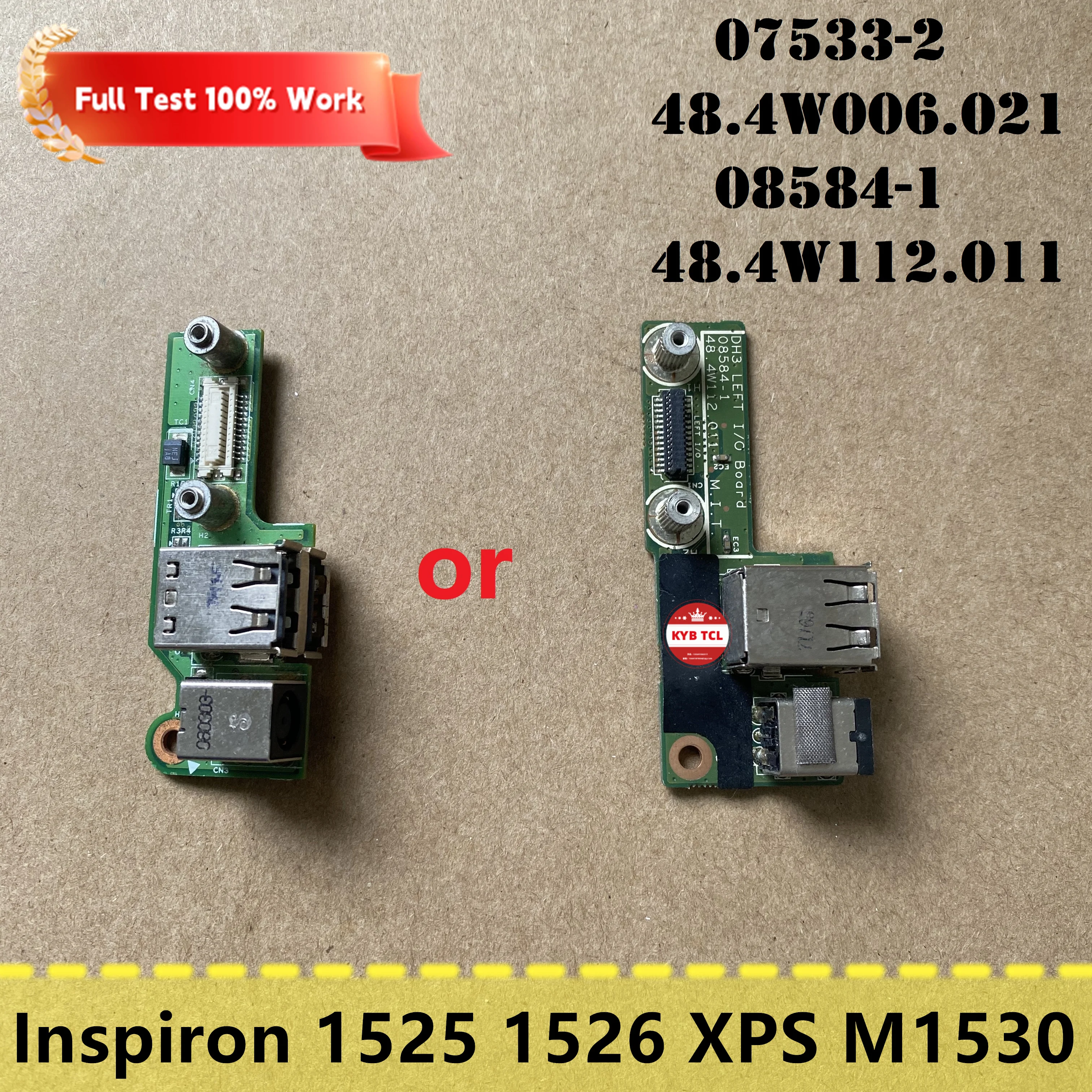 

Для ноутбука Dell Inspiron 1525 1526 XPS M1530, разъем постоянного тока и двойная USB-плата 07533-2 48.4w006.021 08584-1 48. 4w112. 011, ноутбук