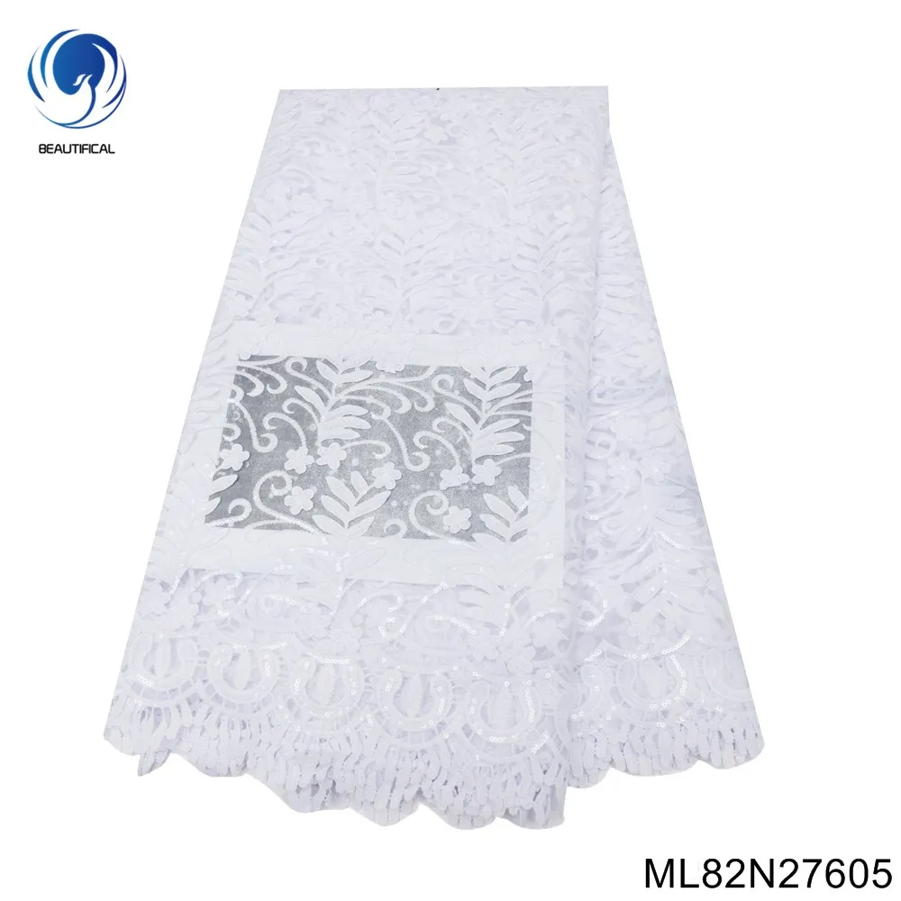2023 African Lace Fabric White Premium Nigerian Party Dress High-quality 100% Polyester French Tulle Sequin Embroidery ML82N276
2023 African Lace Fabric White Premium Nigerian Party Dress High-quality 100% Polyester French Tulle Sequin Embroidery ML82N276
