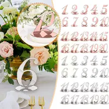 10pcs 1-10/11-20 Number Acrylic Table Numbers DIY Romantic Gold Table Sign Seat Card For Wedding Birthday Party Decoration I8D6