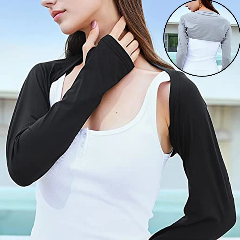 

Summer One-piece Arm Sleeves Ice Long Arms Cover Sleeve Shawl Breathable Sun Protection Outdoor Sports Quick Drying Oversleeve