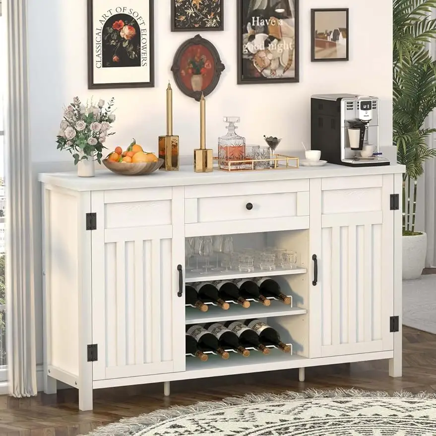 FATORRI Industrial Coffee Bar Cabinet with Wine Rack, Wood Buffet and Sideboard with Storage Cabinet, Rustic Credenza Cupboard
FATORRI Industrial Coffee Bar Cabinet with Wine Rack, Wood Buffet and Sideboard with Storage Cabinet, Rustic Credenza Cupboard