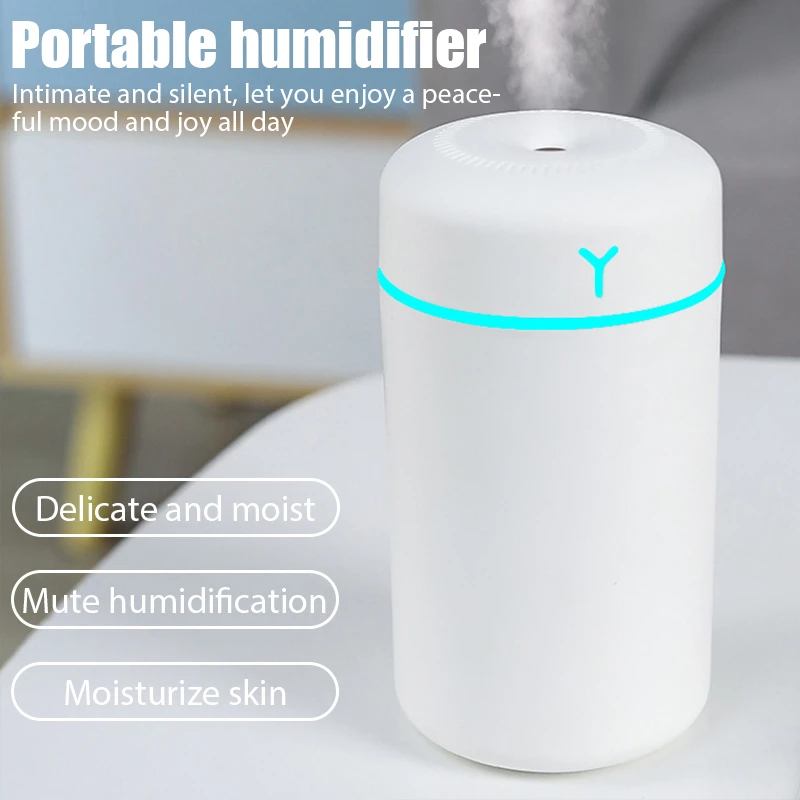 

420ml Portable Air Humidifier Aroma Oil Humidificador for Home Car USB Cool Mist Sprayer with Colorful Soft Night Light Purifier