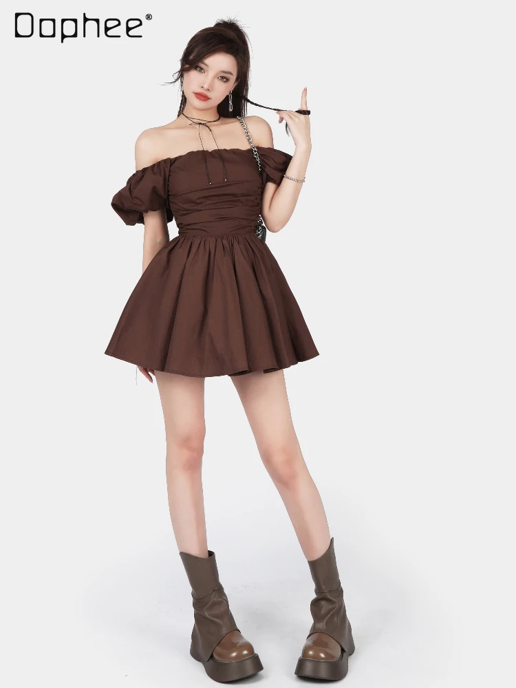Sweet Cool Tube Top Off-Shoulder Short Dress Two-Way 2023 Summer New Elegant Slimming Waist Pleated Puff Sleeve Dresses Ladies
Sweet Cool Tube Top Off-Shoulder Short Dress Two-Way 2023 Summer New Elegant Slimming Waist Pleated Puff Sleeve Dresses Ladies
