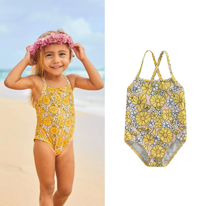 

Toddler Infant Baby Girl Swimsuit Strap Floral Cute Jumpsuit Swimwear Bikini Beach Wear Bathing Summer