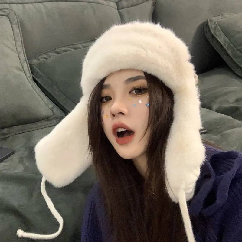 INS Influencer Autumn Winter Japanese White Knitted Laced Bomber Hats Female Winter Ski Cap Warm Plus Velvet Wool Cap
INS Influencer Autumn Winter Japanese White Knitted Laced Bomber Hats Female Winter Ski Cap Warm Plus Velvet Wool Cap