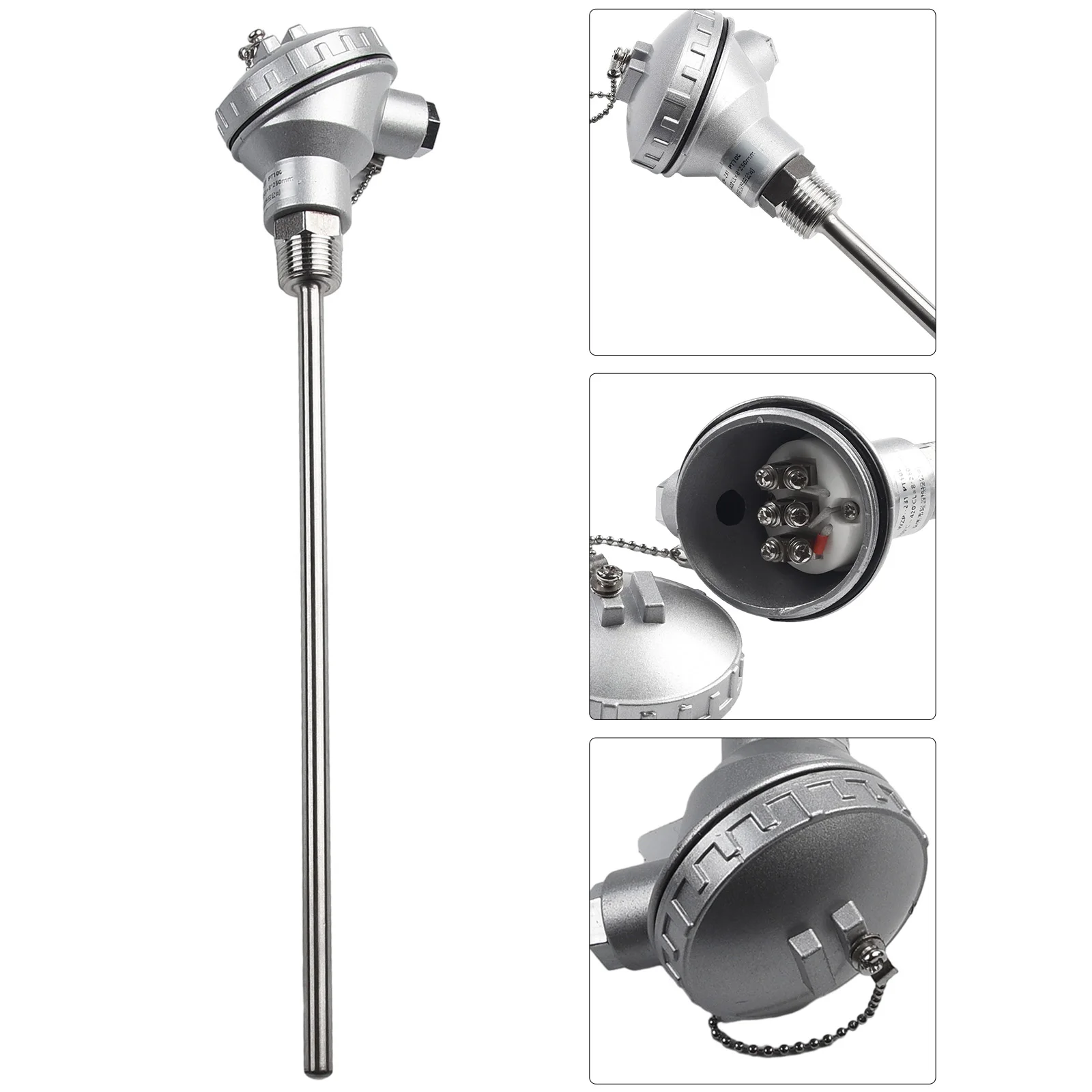 1Pc RTD PT100 Temperature Sensor Probe 1/2 Inch Stainless Steel NPT Threaded Thermocouple Terminal Head Tool Accessories
1Pc RTD PT100 Temperature Sensor Probe 1/2 Inch Stainless Steel NPT Threaded Thermocouple Terminal Head Tool Accessories