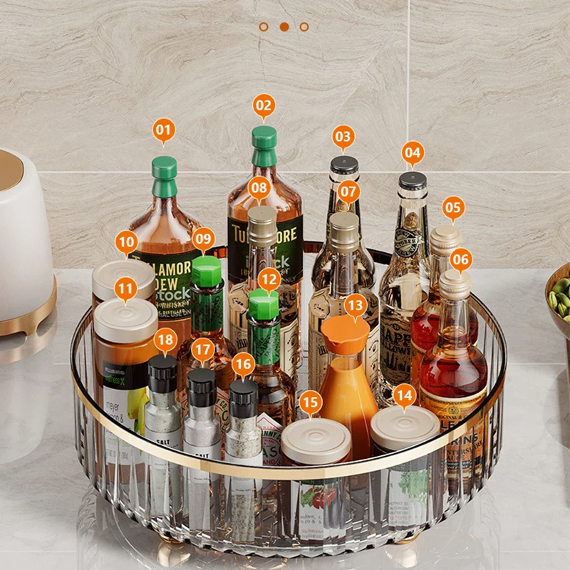 Kitchen Organizer Storage Trays Rotating Storage Rack Kitchen Turntable Seasoning Bottle Rack Living Room Desktop Storage Box
Kitchen Organizer Storage Trays Rotating Storage Rack Kitchen Turntable Seasoning Bottle Rack Living Room Desktop Storage Box