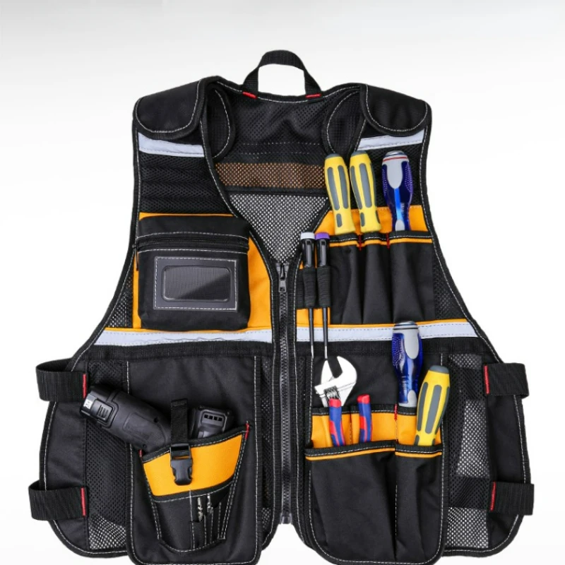 Large Capacity Multi-pocket Vest Bag Close-fitting Work Vest Mesh Layer Heat Dissipation Breathable Electrician's Work Clothes
Large Capacity Multi-pocket Vest Bag Close-fitting Work Vest Mesh Layer Heat Dissipation Breathable Electrician's Work Clothes
