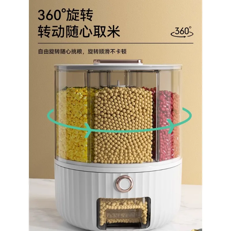 

Rotating rice bucket, insect proof and moisture-proof sealed rice jar, household classification, rice box, storage of grains and