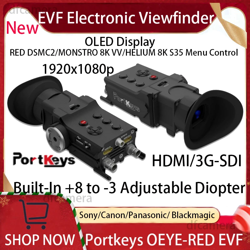 PortKeys View Finder OEYE-RED 3G-SDI/4K HDMI EVF Electronic Viewfinder OLED Display For Blackmagic Panasonic Sony Canon Cameras
PortKeys View Finder OEYE-RED 3G-SDI/4K HDMI EVF Electronic Viewfinder OLED Display For Blackmagic Panasonic Sony Canon Cameras