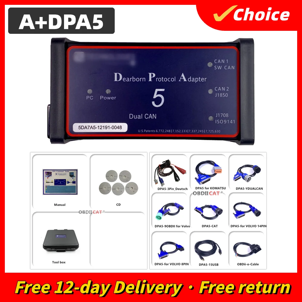 

A+ Quality DPA5 Dearborn Protocol Adapter for Heavy-Duty Truck Diagnostic Tool DPA 5 Same With USB link 2 Diesel Truck Scanner