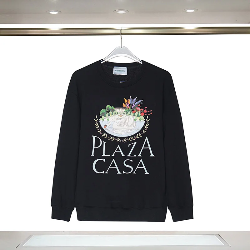 Outdoor Casual Casablanca Swan Letter Printing Hoodies Men Woman Cotton All-matc Sweatshirts Black White Classic Streetwear
Outdoor Casual Casablanca Swan Letter Printing Hoodies Men Woman Cotton All-matc Sweatshirts Black White Classic Streetwear