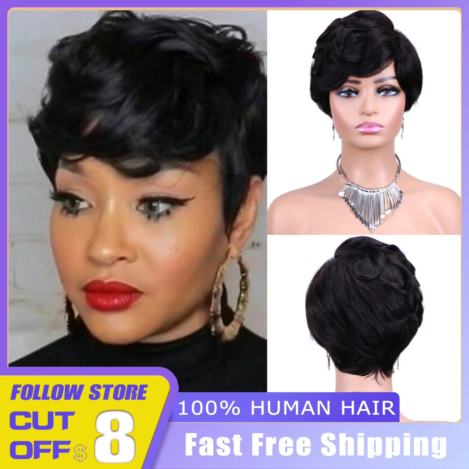 EASIHAIR Short Wigs Human Hair Natural African Hair Fluffy Pixie Cut Cosplay Human Hair for Women African Wigs Machine Made Hair 
EASIHAIR Short Wigs Human Hair Natural African Hair Fluffy Pixie Cut Cosplay Human Hair for Women African Wigs Machine Made Hair