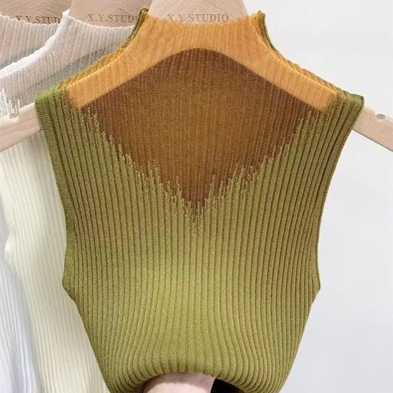 2023 summer new fashion mesh knitwear women fold wear with a bottom vest lace sleeveless vest top
2023 summer new fashion mesh knitwear women fold wear with a bottom vest lace sleeveless vest top