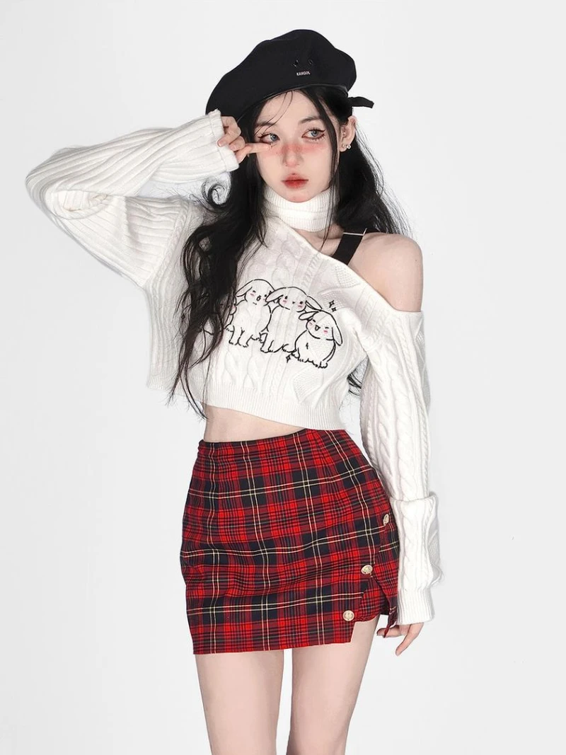 Женский свитер с длинным рукавом, с открытыми плечами 
Женский свитер с длинным рукавом, с открытыми плечами