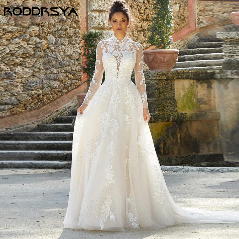 RODDRSYA Exquisite Long Sleeves Wedding Dresses For Woman 2023 High Neck Applique Bride Gowns A-Line Tulle vestidos de novia
RODDRSYA Exquisite Long Sleeves Wedding Dresses For Woman 2023 High Neck Applique Bride Gowns A-Line Tulle vestidos de novia