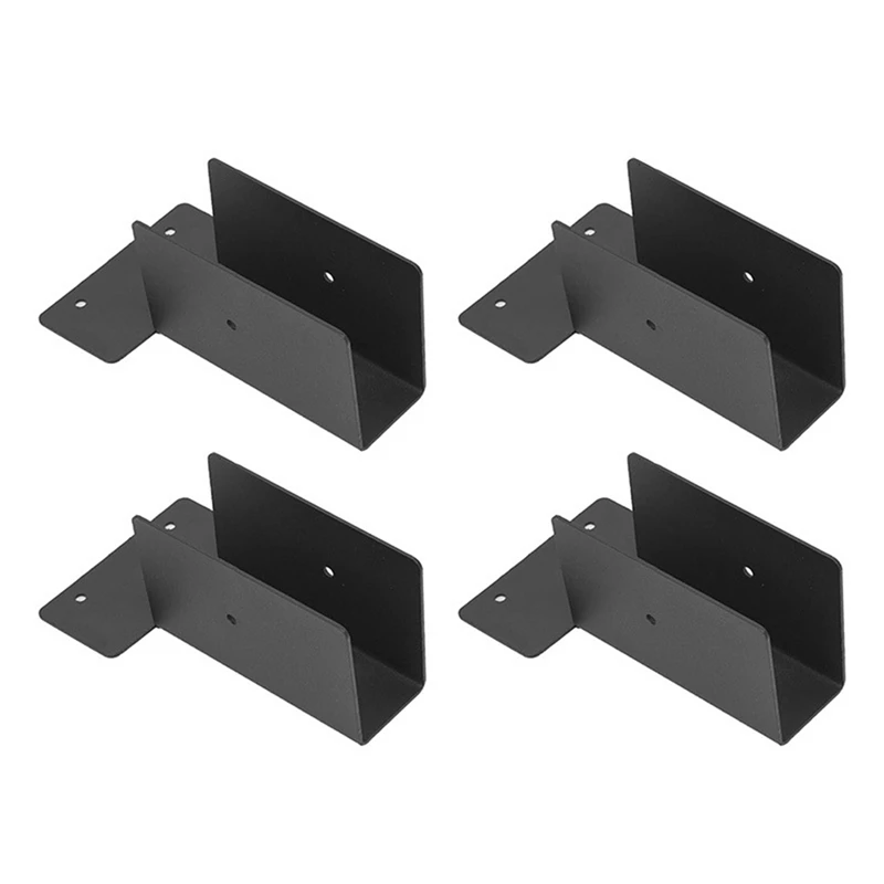 

Outdoor Pergola Rafter Bracket Joist Hanger Deck Railing Bracket Connector For 2X4 Or 2X6 (Black) 4 Pack