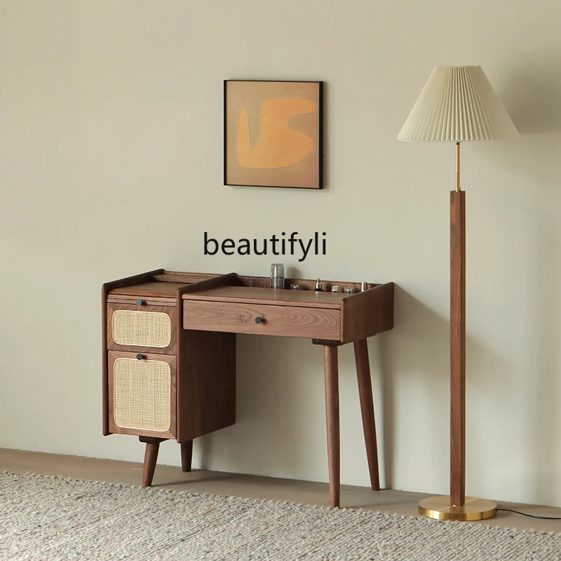 Nordic Solid Wood Dresser Modern Minimalist Bedroom Retro Makeup Table Black Walnut
Nordic Solid Wood Dresser Modern Minimalist Bedroom Retro Makeup Table Black Walnut