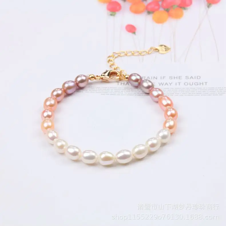 New Natural Freshwater Pearl Bracelet Handmade Candy Color Elastic Charm Bracelet for Girl 18 K Real Gold Jelewery Fashion Gifts
New Natural Freshwater Pearl Bracelet Handmade Candy Color Elastic Charm Bracelet for Girl 18 K Real Gold Jelewery Fashion Gifts