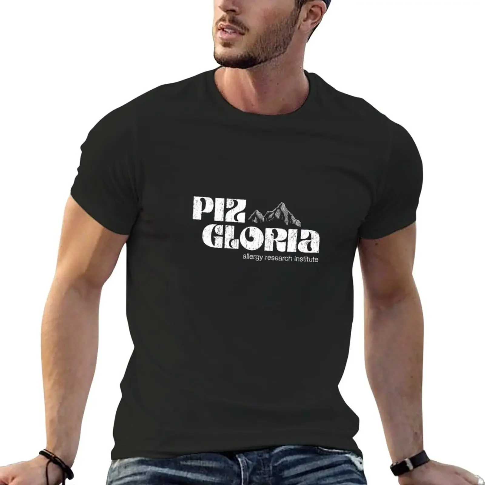 

Essential Piz Gloria allergies rearch institute (worn look) T-Shirt summer top plain Aesthetic clothing mens clothes