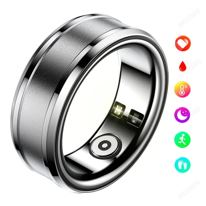 

2024 смарт-кольцо для мужчин и женщин, фитнес-браслет с измерением температуры тела и кровяного давления, Модное Смарт-кольцо, водонепроницаемый IP68, умное Спортивное кольцо с одометром