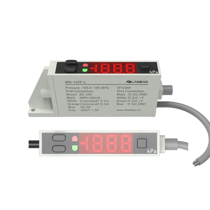 

Тонкий датчик давления газа LANBAO IP40 NPN PNP 15-30 В постоянного тока 500 кПа