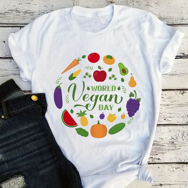 Vegan Day Tshirt Harajuku Vegetarian Clothing Women Vintage Fashion Tops Harajuku Tshirt Plus Vintage Clothes Woman XL
Vegan Day Tshirt Harajuku Vegetarian Clothing Women Vintage Fashion Tops Harajuku Tshirt Plus Vintage Clothes Woman XL