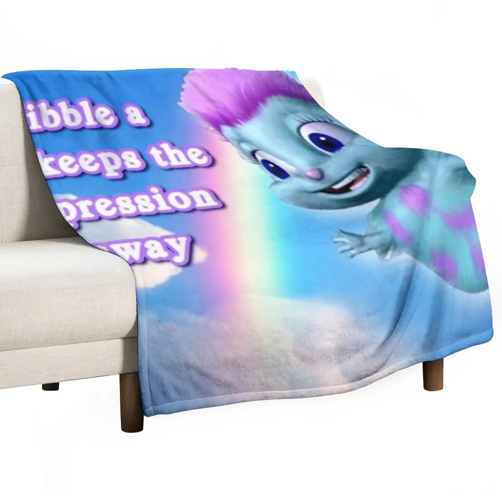 a bibble a days keeps the depression away Throw Blanket Travel Retros for babies Beach Blankets
a bibble a days keeps the depression away Throw Blanket Travel Retros for babies Beach Blankets