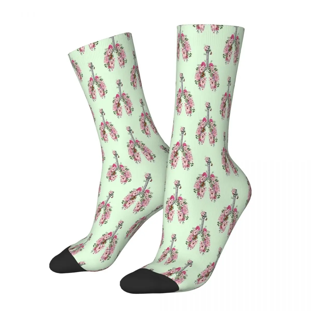 

Lungs,bloom Pink Roses, Anatomy, Watercolor Pink Medical Doctor Socks Male Mens Women Winter Stockings Polyester