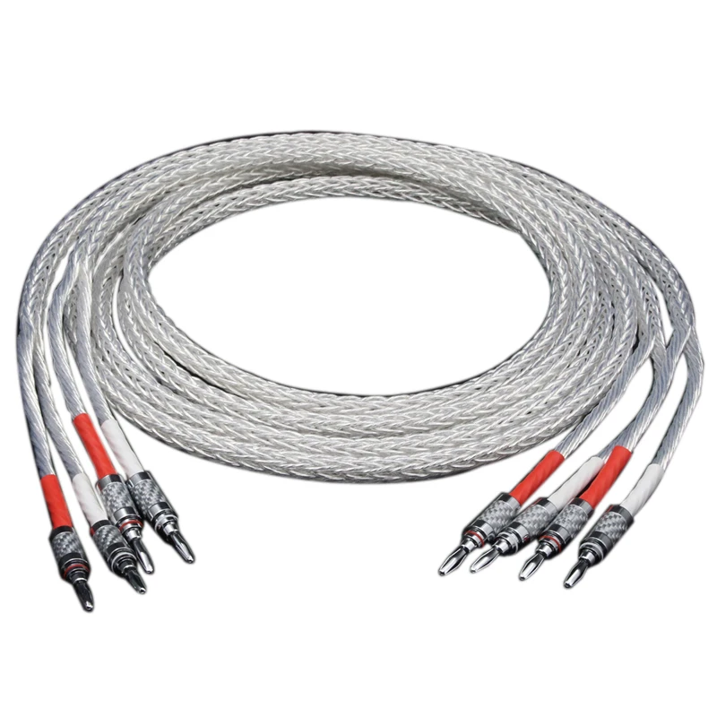 Pair OCC Silver-plated Hifi Speaker Cable High Performance Speaker Amplifier sound Connecting line with Banana
Pair OCC Silver-plated Hifi Speaker Cable High Performance Speaker Amplifier sound Connecting line with Banana