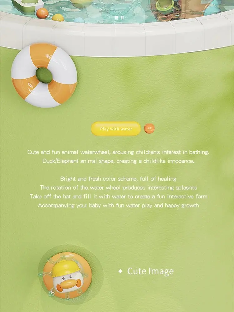 Bath Bathtub Toys for Toddlers 1 2 3 Years Old Duck Rotatable Waterwheel Bathroom Strong Suckers Water Scoop Fun Bath Toys Gifts Bath Bathtub Toys for Toddlers 1 2 3 Years Old Duck Rotatable Waterwheel Bathroom Strong Suckers Water Scoop Fun Bath Toys Gifts