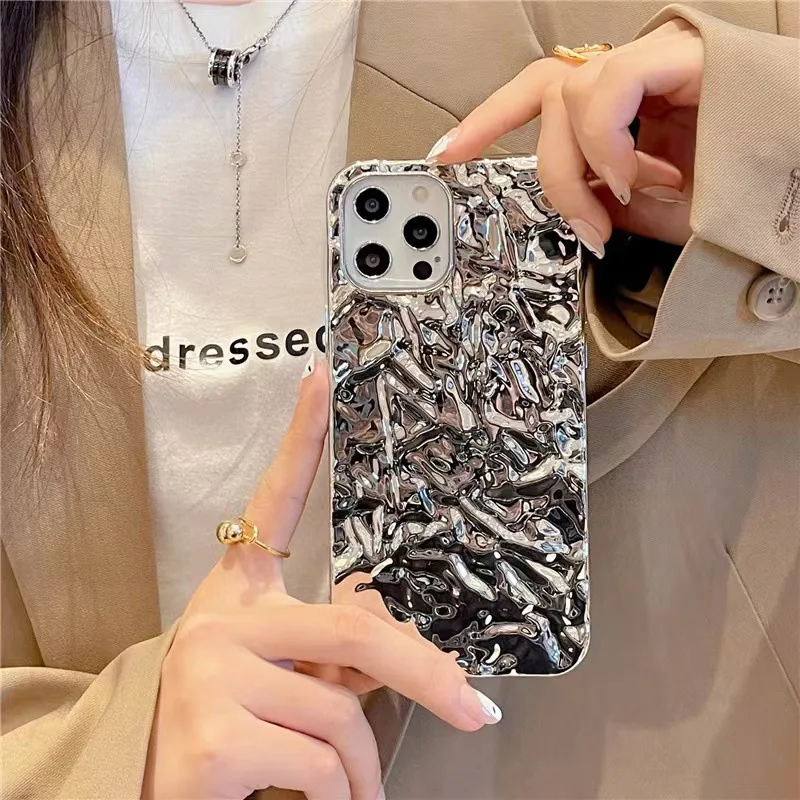 Silver electroplated wrinkled case suitable for Apple 14pro phone case Phone13 new 12 niche 11 premium xr15
Silver electroplated wrinkled case suitable for Apple 14pro phone case Phone13 new 12 niche 11 premium xr15