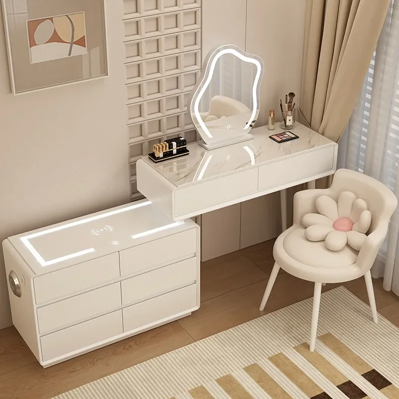 

Wood Hotel Desk Storage Mobiles Organizer Dressers Sideboards Mirror Makeup Meubles De Chambre Bedroom Set