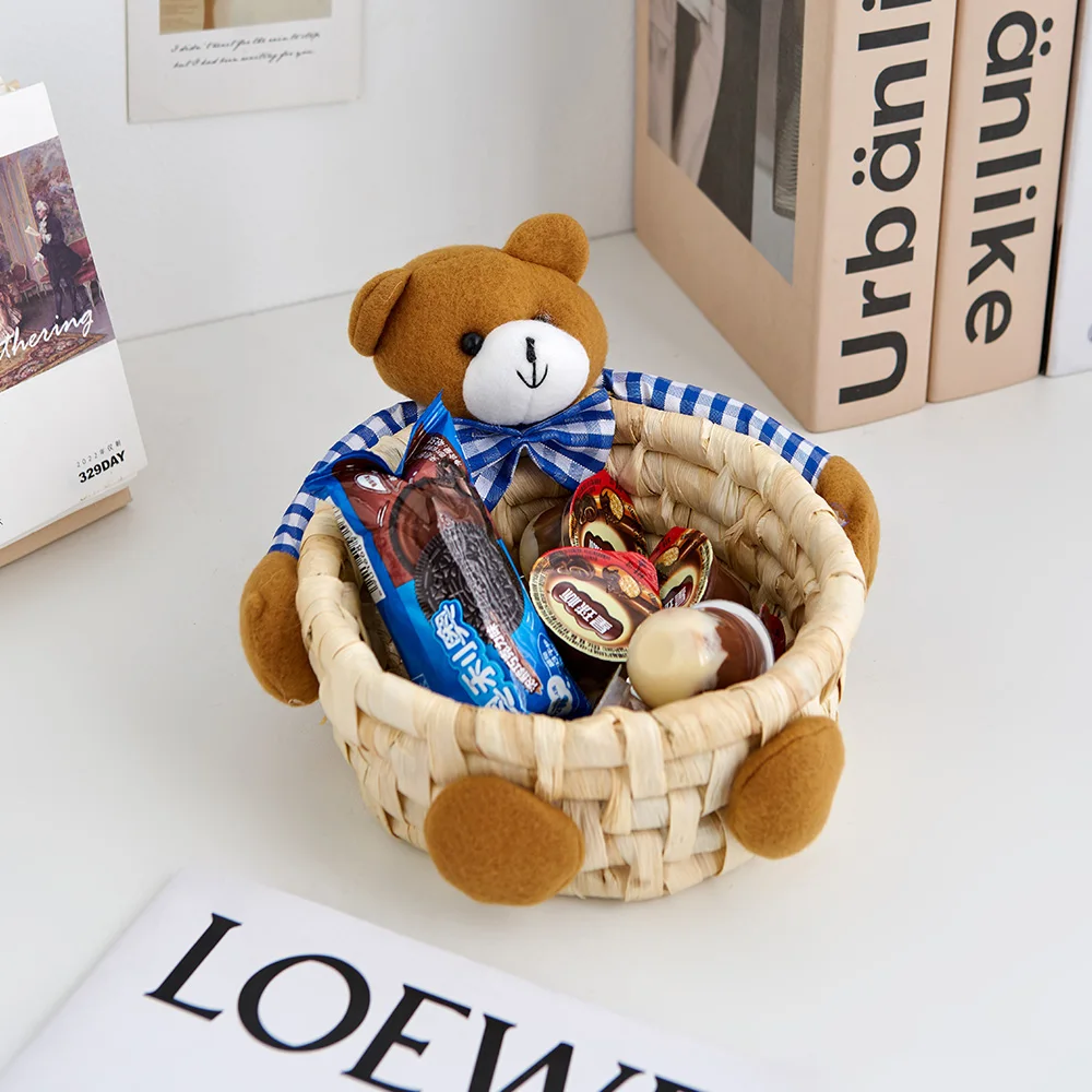 Pastoral Style Home Desk Bear Weaving Bowl Lovely Animal Ornaments Fun Living Room Decoration Creative Table Accessories Gift
Pastoral Style Home Desk Bear Weaving Bowl Lovely Animal Ornaments Fun Living Room Decoration Creative Table Accessories Gift