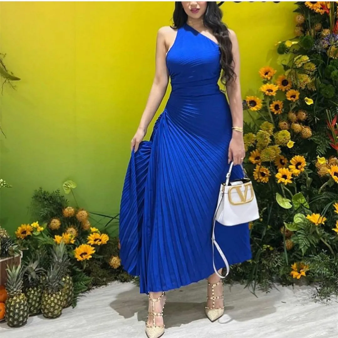 Vintage Short Chiffon Evening Dresses Royal Blue One Shoulder Tea Length فساتين السهرة Robes de soirée Prom Dress for Women
Vintage Short Chiffon Evening Dresses Royal Blue One Shoulder Tea Length فساتين السهرة Robes de soirée Prom Dress for Women