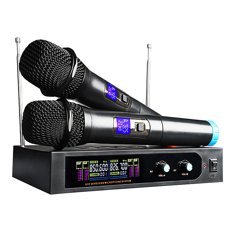 Professional VHF Wireless Microphone System Handheld Karaoke Recording Party Stage Performance Singing Mic Band Church Hot Sale
Professional VHF Wireless Microphone System Handheld Karaoke Recording Party Stage Performance Singing Mic Band Church Hot Sale