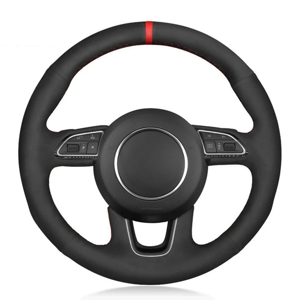 Car Steering Wheel Cover DIY Black Genuine Leather Suede For Audi Q3 (8U) 2011-2018 Q5 (8R) 2012-2017 Q7 (4L) 2011-2015 SQ5
Car Steering Wheel Cover DIY Black Genuine Leather Suede For Audi Q3 (8U) 2011-2018 Q5 (8R) 2012-2017 Q7 (4L) 2011-2015 SQ5