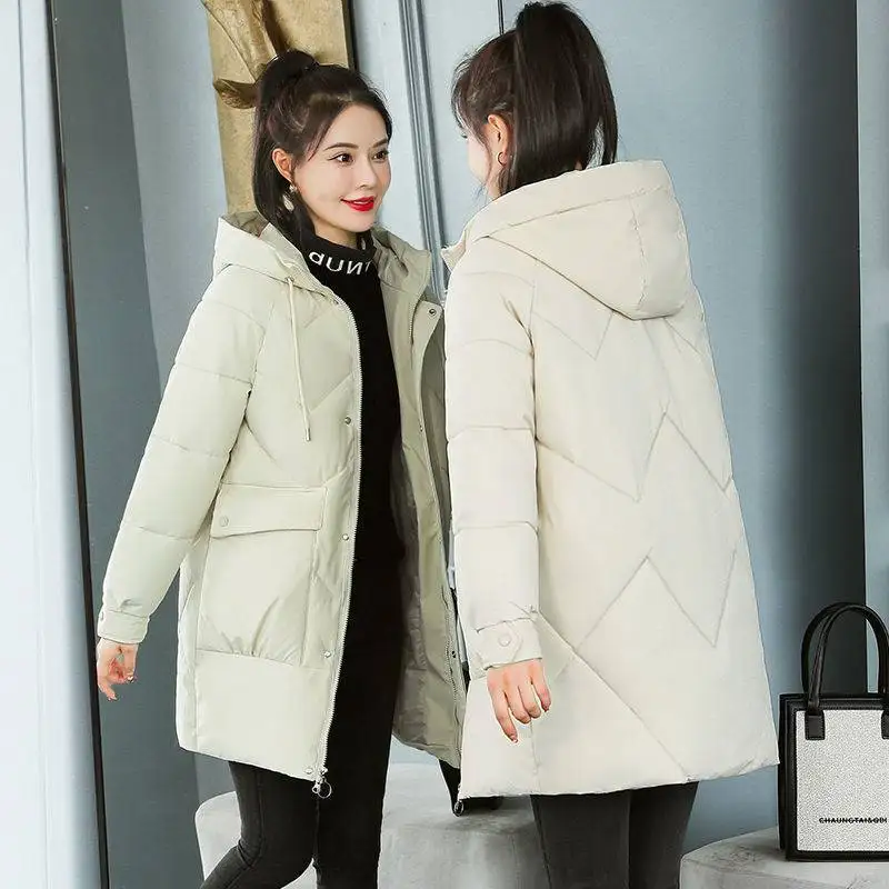 Warm Hooded Female Parkas Thickened Medium Length Cotton Padded Jacket For Women Winter New Korean Loose Down Wadded Coat
Warm Hooded Female Parkas Thickened Medium Length Cotton Padded Jacket For Women Winter New Korean Loose Down Wadded Coat