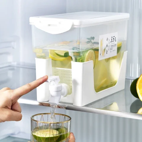 

Cold 3.5L Kettle Jug With Lemonade Bottle Faucet Drinkware Refrigerator Pot Beverage Dispenser Home Cool Water Bucket