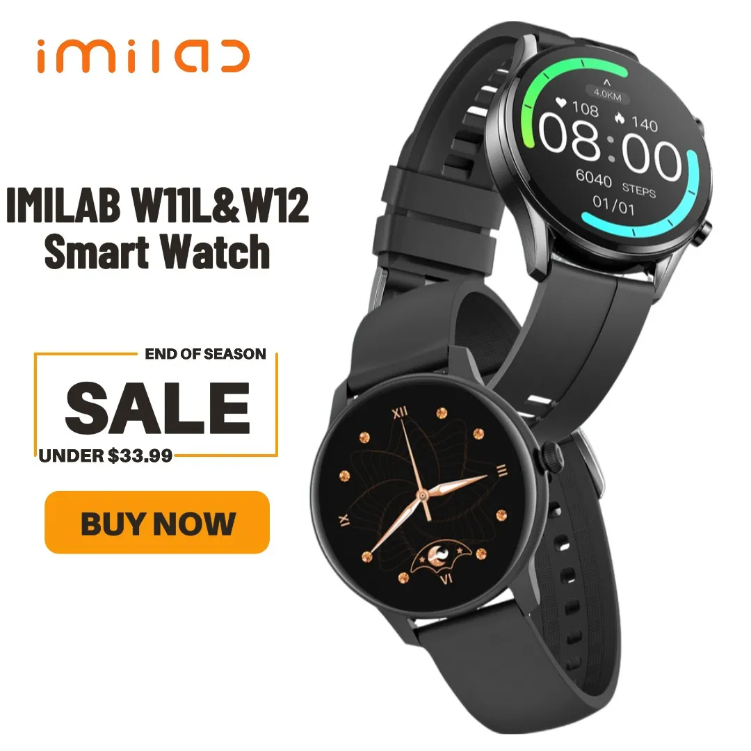 Смарт-часы IMILAB W11L & W12 для мужчин и женщин, Bluetooth, шагомер, пульсометр, спортивный фитнес-трекер, водонепроницаемый браслет IP68
Смарт-часы IMILAB W11L & W12 для мужчин и женщин, Bluetooth, шагомер, пульсометр, спортивный фитнес-трекер, водонепроницаемый браслет IP68