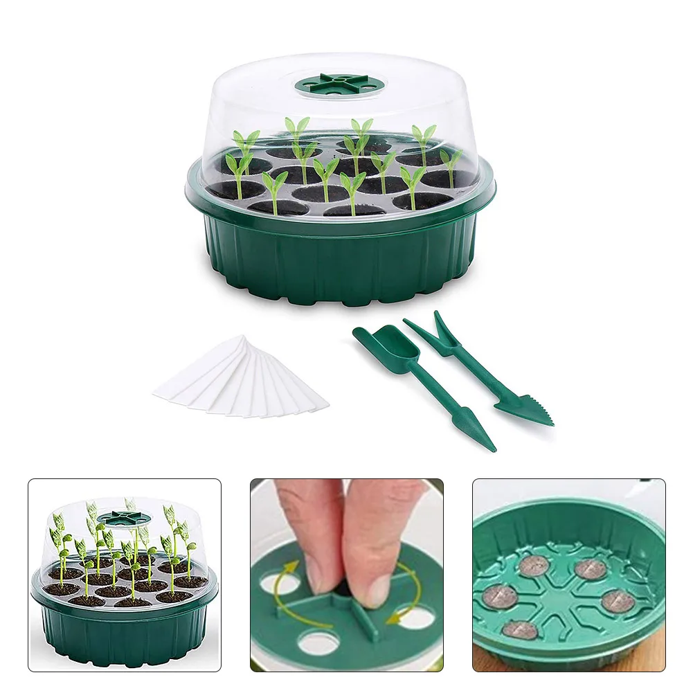 Plastic Nursery Pots With 12 Holes Mini Greenhous With Vented Tray Garden Plant Growing Tray Box Indoor Outdoor Garden Planting
Plastic Nursery Pots With 12 Holes Mini Greenhous With Vented Tray Garden Plant Growing Tray Box Indoor Outdoor Garden Planting