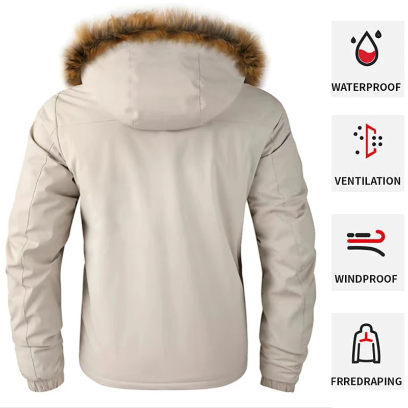 Men's Fleece-lined Thickened Jacket Casual Outdoor Parka Autumn and Winter Warm Windproof Waterproof Jacket Men's Jacket
Men's Fleece-lined Thickened Jacket Casual Outdoor Parka Autumn and Winter Warm Windproof Waterproof Jacket Men's Jacket