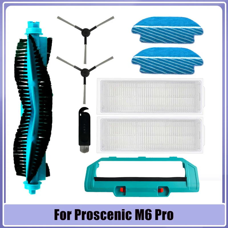 

Accessories For Proscenic M6 Pro Robot Vacuum Cleaner Part Main Side Brush Hepa Filter Mop Cloth Pad Replacement Spare Parts