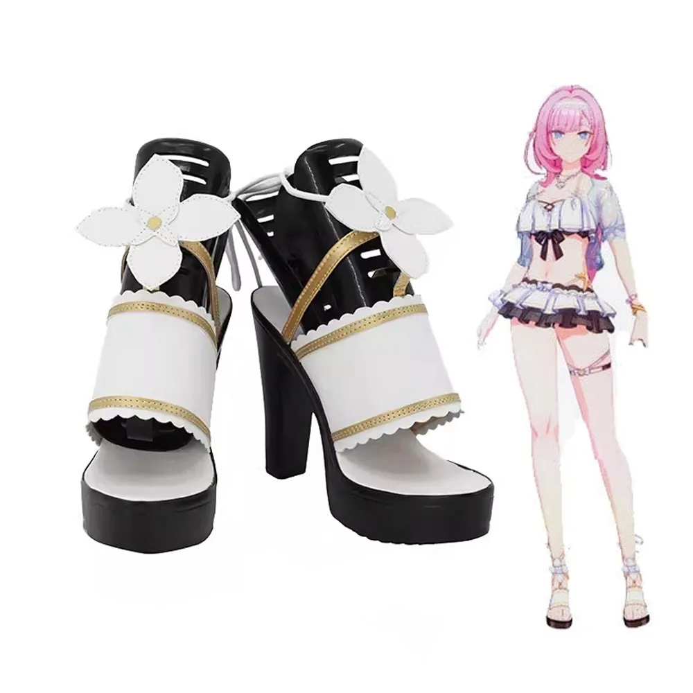 

Game Honkai Impact 3 Elysia Cosplay Shoes Women Summer Sandal Anime Halloween Carnival Boots Role Play Costume Prop Custom Made