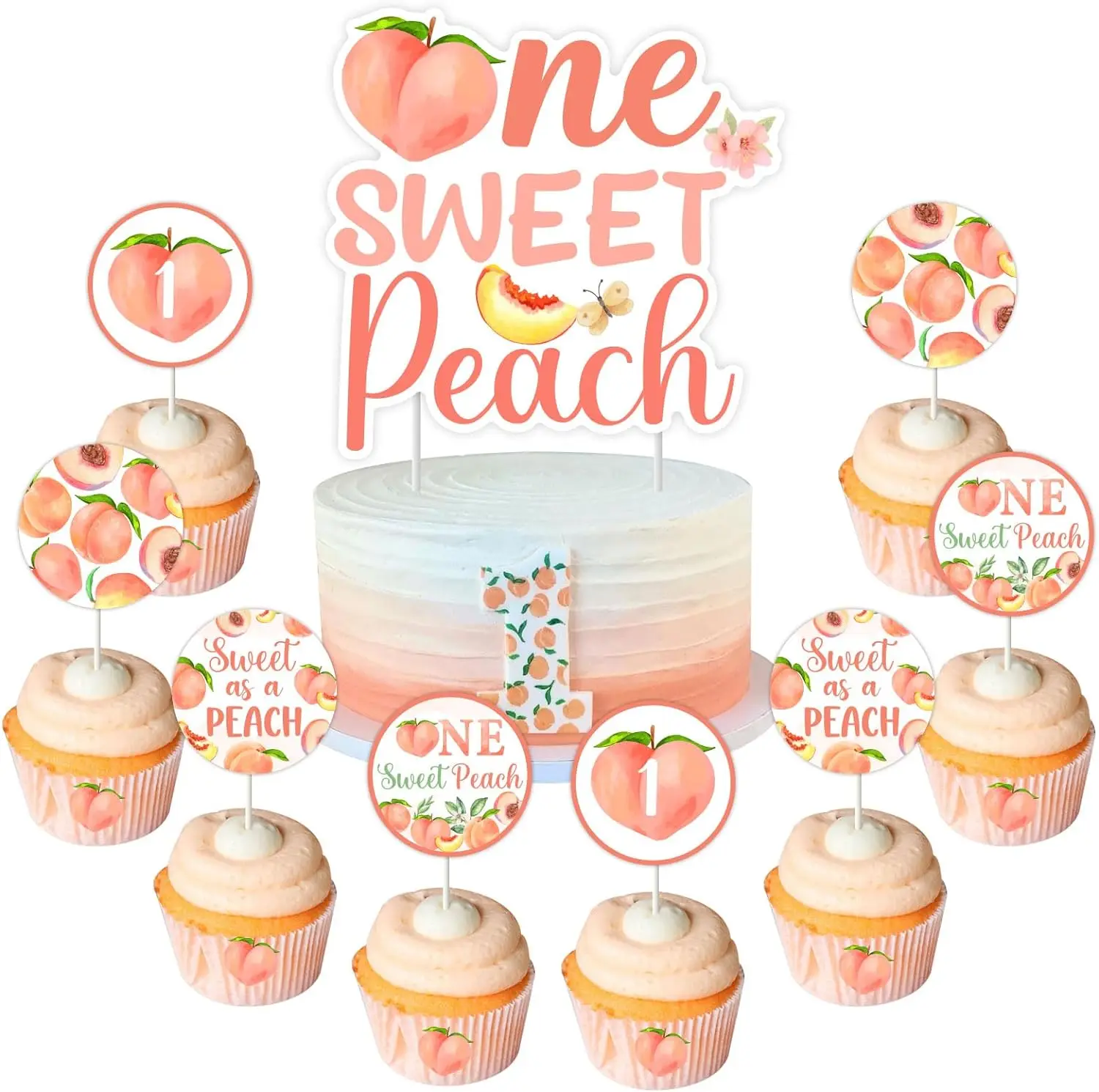 Peach 1st Birthday Decor One Sweet Peach Cake Topper Peach Cupcake Toppers for Girls First Birthday Party Supplies 
Peach 1st Birthday Decor One Sweet Peach Cake Topper Peach Cupcake Toppers for Girls First Birthday Party Supplies