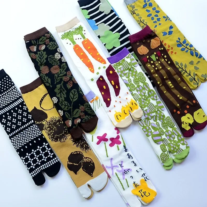 10Pcs Multi-color Jacquard Carrot Chestnut Flower Literary Cute Two-toe Socks Middle Tube Tabi Split Toe Socks INS Tide Socks
10Pcs Multi-color Jacquard Carrot Chestnut Flower Literary Cute Two-toe Socks Middle Tube Tabi Split Toe Socks INS Tide Socks